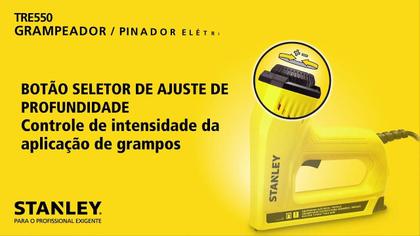 Imagem de Pinador Grampeador Elétrico Profissional Stanley TRE550 110v