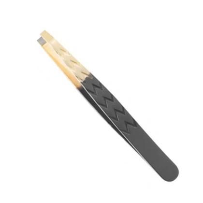 Imagem de Pinça Black Silver & Gold Reta Belliz