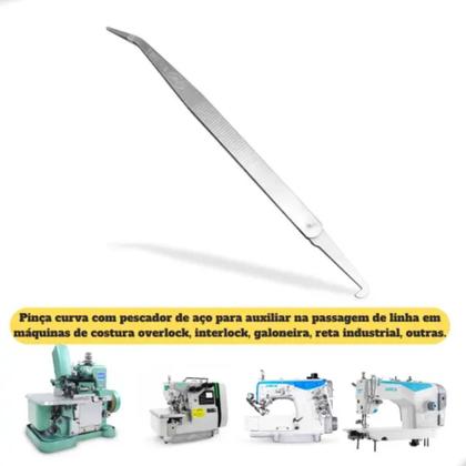 Imagem de Pinça curva com pescador + kit correia + guia magnético overloque e reta