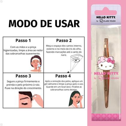 Imagem de Pinça Dourada Hello Kitty By Klass Vough Ponta Reta Twhk-01