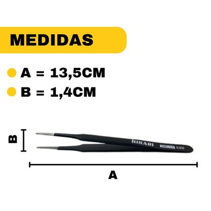 Imagem de Pinça Metal Ponta Reta 120mm Hk-13 Esd Dissipativa Hikari