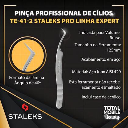 Imagem de Pinça Para Cílios Staleks Pro Te-41/2 Profissional