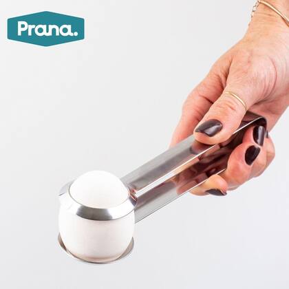 Imagem de Pinça Pegador Prana Inox para Ovos Carne Peixe Utensílio Cozinha Multiuso Culinário Resistente Precisão Profissional