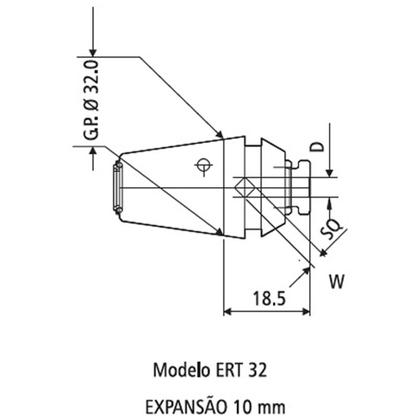 Imagem de Pinça Porta Macho Compensação Axial - ERT-32 -D-11,00/W-9,00