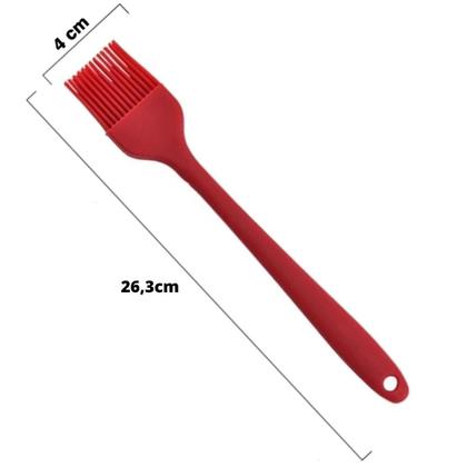 Imagem de Pinceis De Cozinha Culinário Silicone Vermelho 26,3 Cm