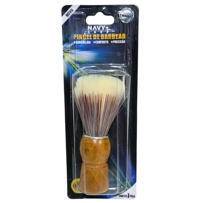 Imagem de Pincel De Barbear Cabo de Madeira Cerdas Macias e Densas Design Elegante e Aplicação Suave Unidade