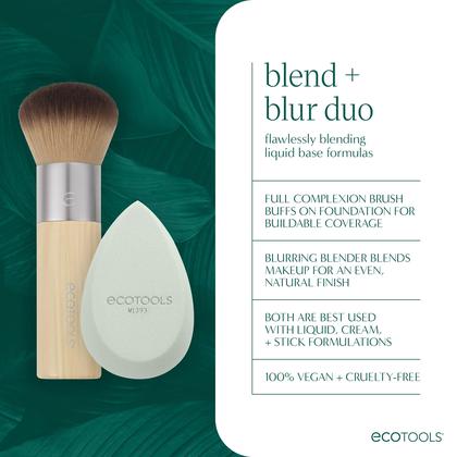 Imagem de Pincel de maquiagem e esponja Duo EcoTools Blend + Blur 2 Count