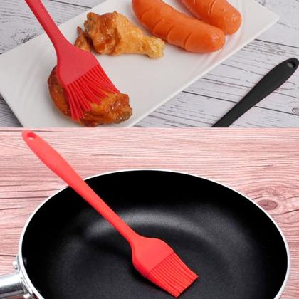 Imagem de Pincel De Silicone Culinario Vermelho Confeitaria Cozinha 26cm Mundiart