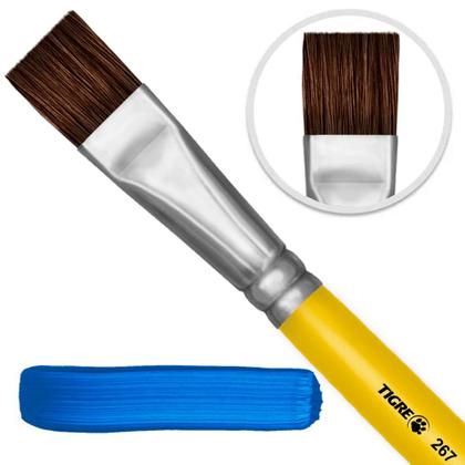 Imagem de Pincel Escolar Chato Amarelo 267 Nº 00 - Tigre