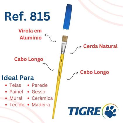 Imagem de Pincel Escolar Chato Amarelo 815 Nº 02 - Tigre