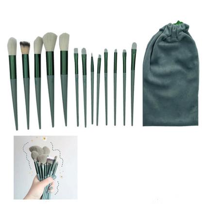Imagem de Pincel Kit 13 Peças Maquiagem Make Up Bolsa Sombra Base Po