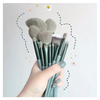 Imagem de Pincel Kit 13 Peças Maquiagem Make Up Bolsa Sombra Base Po