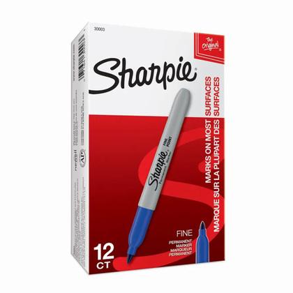 Imagem de Pincel Marcador Permanente Sharpie Ponta Fina 12 Unidades