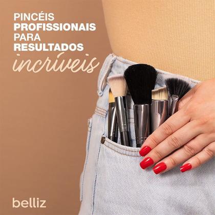 Imagem de Pincel para Pó Facial Aplicação Acabamento Marfim Belliz
