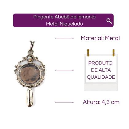 Imagem de Pingente Abebe Iemanjá 4,3 cm  Metal Banhado Prateado