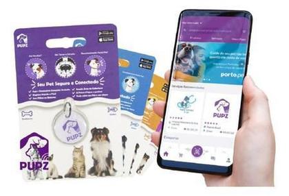 Imagem de Pingente Argola de Identificação e Localização Tag para Cães, Felinos e Aves Nfc e Qr Code Pupz