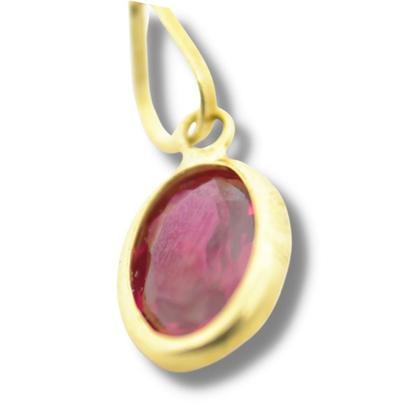 Imagem de Pingente Berloque Charm Gota Pingo Zircônia Vermelho Ouro 18k P604