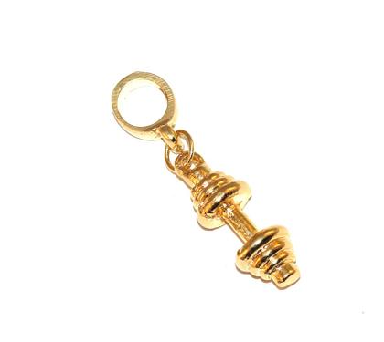 Imagem de Pingente Berloque Halter Peso Academia Folheado Ouro 18k