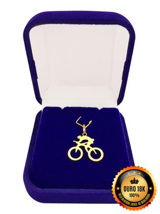 Imagem de Pingente Bicicleta Ciclista 18mm Ouro 18k 750 c/ Estojo e Certificado