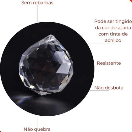 Pingente bola 33mm em acrilico com 500gr - LADEIRA BIJUTERIAS Imagem de Pingente bola 33mm em acrilico com 500gr