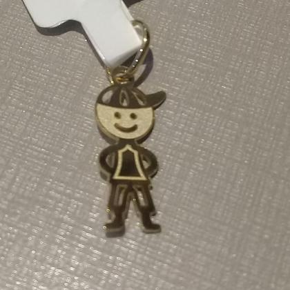 Imagem de Pingente Boneco Filho Menino Em Ouro 18k Rosto Fosco