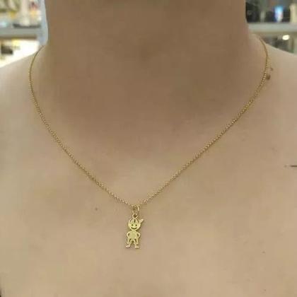 Imagem de Pingente Boneco Filho Menino Em Ouro 18k Rosto Fosco