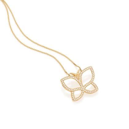 Imagem de Pingente borboleta rommanel banhado a ouro 18k com zircônias