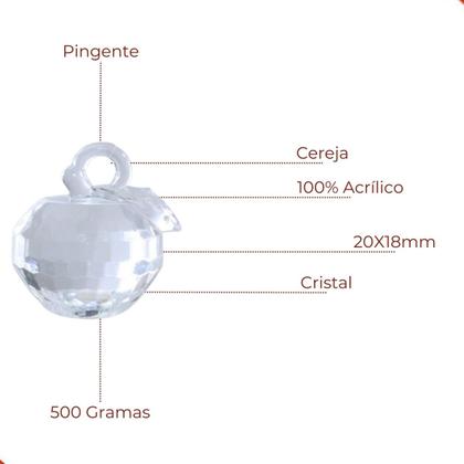 Imagem de Pingente cereja 20x18mm em acrilico com 500gr