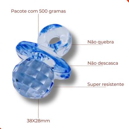 Imagem de Pingente chupeta sextavada 38x28mm em acrilico com 500gr