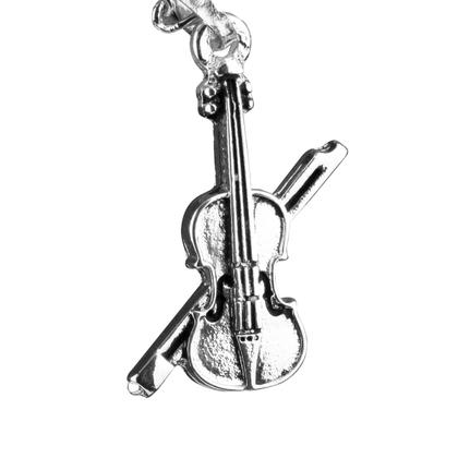 Pingente com Colar Violino Cromado - Alfenas Metais Imagem de Pingente com Colar Violino Cromado