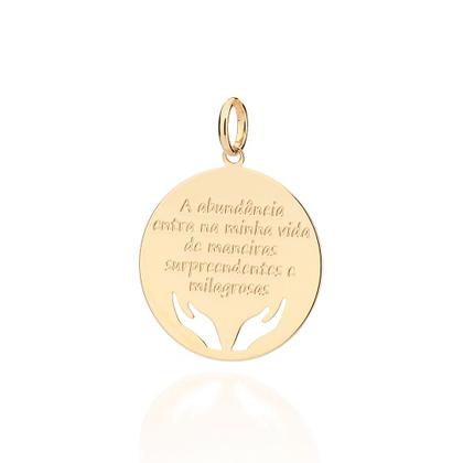 Pingente com frase banhado a ouro 542813 Rommanel Imagem de Pingente com frase banhado a ouro 542813 Rommanel