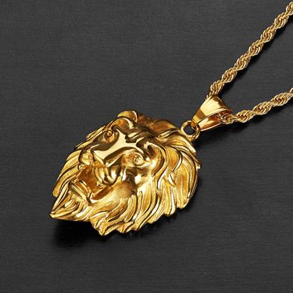 Imagem de Pingente Crucible West Coast Jewelry Lion Head banhado a ouro