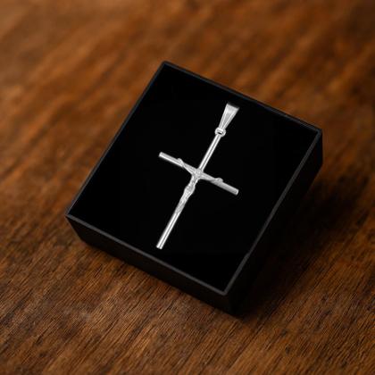 Imagem de Pingente Crucifixo Cruz Prata Maciça Original 925 4Cm X 2Cm