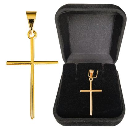 Imagem de Pingente Cruz Crucifixo Banhado a Ouro 18k Masculino/ Feminino