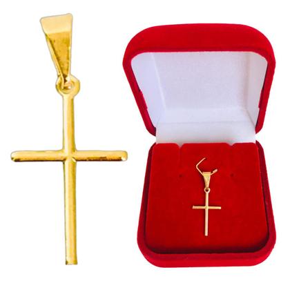 Imagem de Pingente Cruz Crucifixo P Folheada a Ouro 18k Semijoia + Garantia e Caixinha