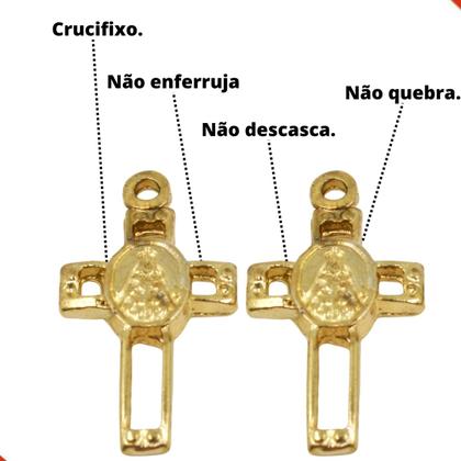 Imagem de Pingente cruz nossa senhora 27x15mm em zamac com 12 peças