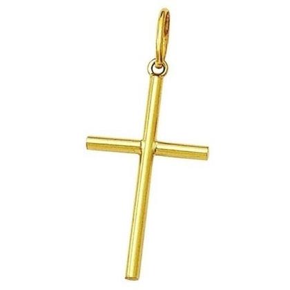 Imagem de Pingente Cruz Palito Crucifixo Em Ouro 18k 750