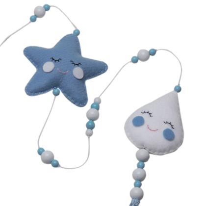 Imagem de Pingente De Cortina Chuva De Amor Azul Quarto Bebê Infantil Menino