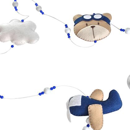 Imagem de Pingente De Cortina Urso Aviador Quarto Bebê Infantil Menino