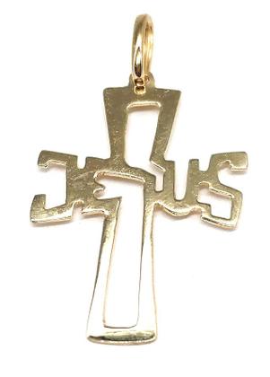 Imagem de Pingente de Ouro 18 K Crucifixo Jesus .