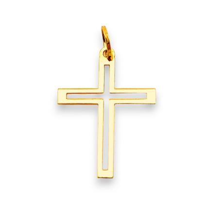 Imagem de Pingente de ouro 18k cruz crucifixo vazada pequena 2cm