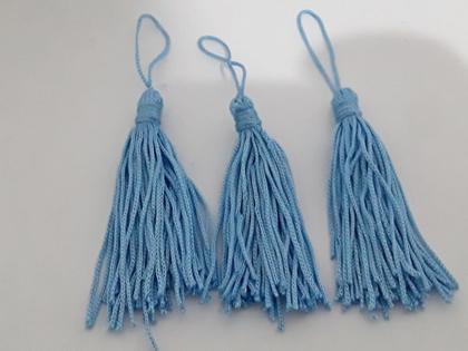 Imagem de PINGENTE DE SEDA TASSEL 8 cm- 50 Unidades- Cor Azul Bebê