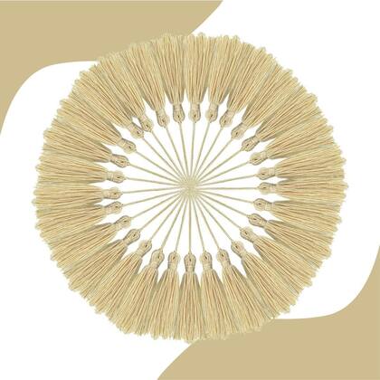 Imagem de Pingente De Seda Tassel - Franja - Bege Claro  - Com 100 Unidades - Nybc