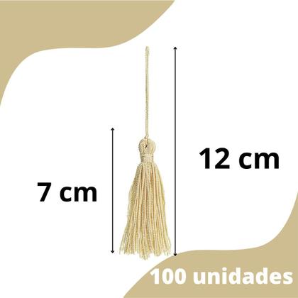 Imagem de Pingente De Seda Tassel - Franja - Bege Claro  - Com 100 Unidades - Nybc