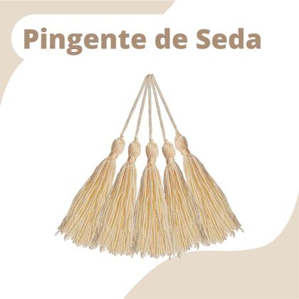 Imagem de Pingente De Seda Tassel - Franja - Bege Natural - Com 50 Unidades - Nybc