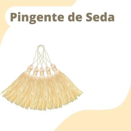 Imagem de Pingente De Seda Tassel - Franja - Creme - Com 100 Unidades - Nybc