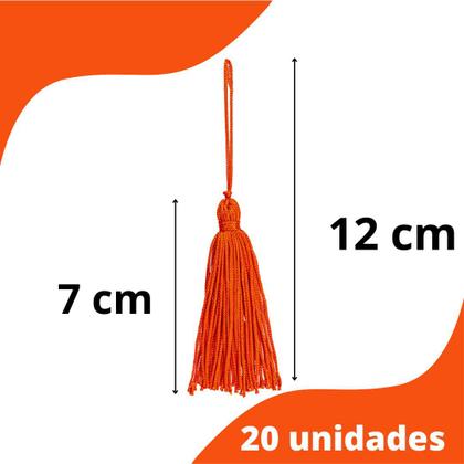 Imagem de Pingente De Seda Tassel - Franja - Laranja - Com 20 Unidades - Nybc