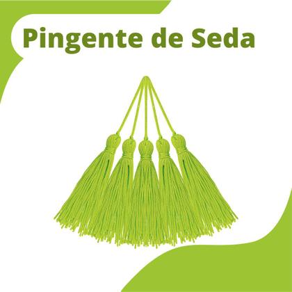 Imagem de Pingente De Seda Tassel - Franja - Verde Folha - Com 50 Unidades - Nybc