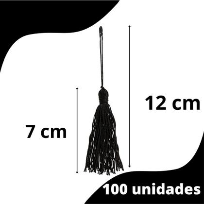 Imagem de Pingente De Seda Tassel - Preto - Com 100 Unidades - Nybc