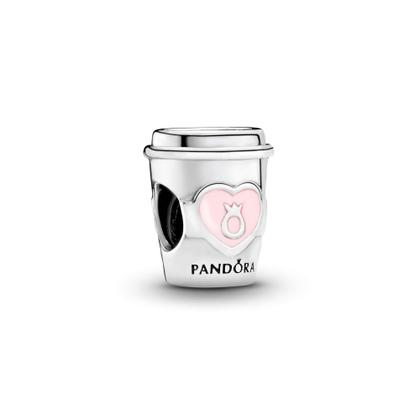 Imagem de Pingente de xícara de café Pandora Take a Break  Momentos compatíveis  Pingente em prata esterlina  Presente com caixa de presente